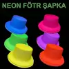 Neon Partisi Pembe Renk Plastik Fötr Şapka