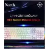 North Shield White Red Switch Türkçe Q RGB Beyaz Mekanik Gaming Klavye