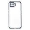Oppo A73 Kılıf Miami Şeffaf Silikon - Gri