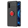 Oppo Find X2 Kılıf Range Yüzüklü Silikon - Siyah-kırmızı