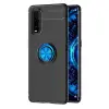 Oppo Find X2 Kılıf Range Yüzüklü Silikon - Siyah-mavi