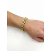 Siyah Deri / Çelik  Erkek Deri Bileklik 20 Cm  - Ebl0079