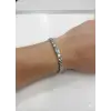 Siyah Deri / Çelik  Erkek Deri Bileklik 20 Cm  - Ebl0034