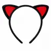 Peluş Kedi Kulak Taç Kırmızı Siyah – Çocuk Parti  Kostüm Tacı