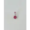 Pembe Taşlı Göbek Piercing - Pg0037