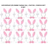 Pembe Tavşan Kostüm Seti – Taç, Papyon, Ponpon (12’li Paket)