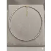 Beyaz Cam İnci  Kolyeler 40+5 Cm  - Kl0302