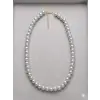 Beyaz Cam İnci  Kolyeler 40+5 Cm  - Kl0300