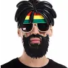 Rasta Peruklu Rasta Sakallı Bob Marley Bıyıklı Parti Gözlüğü 27x18 Cm