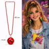 Retro Disko Topu Şekilli 8039ler 9039lar Kırmızı Renk Plastik Kolye
