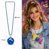 Retro Disko Topu Şekilli 8039ler 9039lar Mavi Renk Plastik Kolye