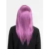 Rose Pembe Renk Düz Kesim Uzun Parti Peruğu Takma Saç