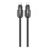 S-link Armor Boyun Askılı AC-01 60W 1.2m Type-C to Type-C  Örgülü Metal Başlıklı Siyah Şarj Kablosu
