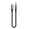 S-link Armor MC-01 1.2m Type-C to M AUX Örgülü Metal Başlıklı Siyah Ses Kablosu