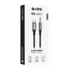 S-link Armor MC-01 1.2m Type-C to M AUX Örgülü Metal Başlıklı Siyah Ses Kablosu