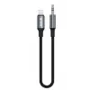 S-link Armor ML-01 1.2m Lightning to M AUX Örgülü Metal Başlıklı Siyah Ses Kablosu (KDO)
