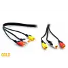 S-link SL-RCA10 3RCA To 3RCA 10m Gold Kablo (KDO)