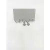 Rodyum Zirkon Taşlı Pirinç Altılı  Kombin Küpe - Kp00581