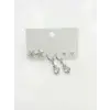 Sallantılı Çiçek Detaylı Altılı Küpe - Kp00624