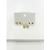 Sallantılı Kalp Detaylı Altılı Küpe - Kp00635