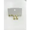 Sallantılı Kar Tanesi Detaylı Altılı Küpe - Kp00617