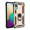 Samsung Galaxy A02 Kılıf Sofya Yüzüklü Silikon Kapak - Gold