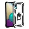 Samsung Galaxy A02 Kılıf Sofya Yüzüklü Silikon Kapak - Gümüş