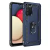 Samsung Galaxy A02s Kılıf Sofya Yüzüklü Silikon Kapak - Lacivert