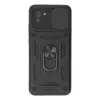 Samsung Galaxy A03 Kılıf Pars Lens Yüzüklü Silikon - Siyah