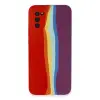 Samsung Galaxy A03s Kılıf Ebruli Lansman Silikon - Kırmızı-mor