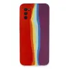 Samsung Galaxy A03s Kılıf Ebruli Lansman Silikon - Kırmızı-mor