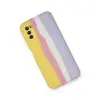 Samsung Galaxy A03s Kılıf Ebruli Lansman Silikon - Sarı-mavi