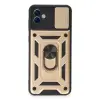 Samsung Galaxy A04e Kılıf Pars Lens Yüzüklü Silikon - Gold