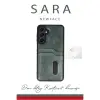 Samsung Galaxy A06 Kılıf Sara Kartvizitli Deri Kılıf - Taba