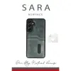 Samsung Galaxy A16 5g Kılıf Sara Kartvizitli Deri Kılıf - Taba