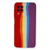 Samsung Galaxy A22 Kılıf Ebruli Lansman Silikon - Kırmızı-mor