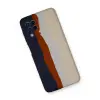 Samsung Galaxy A22 Kılıf Ebruli Lansman Silikon - Lacivert-krem