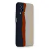 Samsung Galaxy A22 Kılıf Ebruli Lansman Silikon - Lacivert-krem