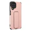 Samsung Galaxy A22 Kılıf Mega Standlı Silikon - Pudra