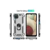 Samsung Galaxy A22 Kılıf Sofya Yüzüklü Silikon Kapak - Gümüş
