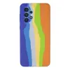 Samsung Galaxy A73 5g Kılıf Ebruli Lansman Silikon - Mavi-turuncu