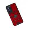 Samsung Galaxy S21 Fe Kılıf Pars Lens Yüzüklü Silikon - Kırmızı
