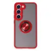 Samsung Galaxy S23 Kılıf Montreal Yüzüklü Silikon Kapak - Kırmızı