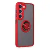 Samsung Galaxy S23 Kılıf Montreal Yüzüklü Silikon Kapak - Kırmızı