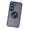 Samsung Galaxy S23 Kılıf Montreal Yüzüklü Silikon Kapak - Lacivert
