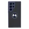 Samsung Galaxy S23 Ultra Kılıf Montreal Yüzüklü Silikon Kapak - Lacivert
