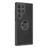 Samsung Galaxy S23 Ultra Kılıf Montreal Yüzüklü Silikon Kapak - Siyah