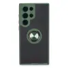Samsung Galaxy S23 Ultra Kılıf Montreal Yüzüklü Silikon Kapak - Yeşil
