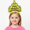 Sarı Happy Birthday Prenses Tacı – Doğum Günü Taç Aksesuarı
