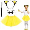 Sarı Renk Etekli Kedi Kostüm Seti (tütü, Taç, Papyon, Kuyruk)